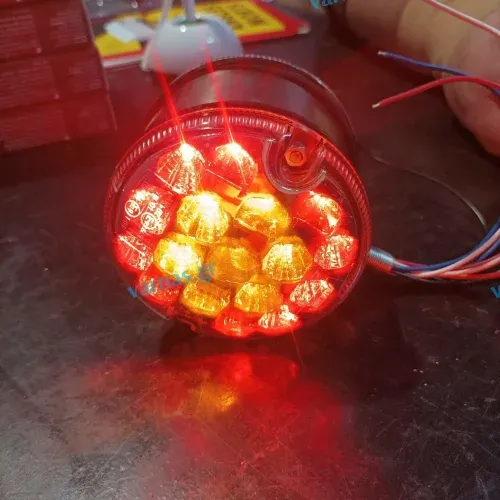 Σκουλαρίκι Καθρέφτη Μεγάλο LED Inox Fireball