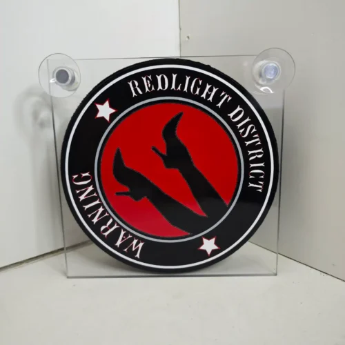 Φωτεινή Πινακίδα Led Light Box Red District Light με Usb